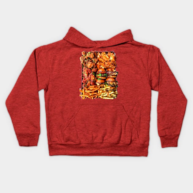delicious food tray Kids Hoodie by Foodinasty